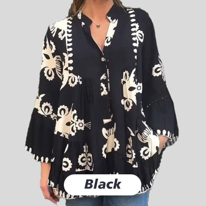 🔥HOT SALE 49% OFF🔥Women’s Boho Style Printed Ruffle Top