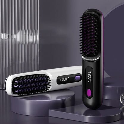✨Last Day Special Price £13.99!!💥Cordless Ceramic Heated Hair Straightening Comb💇‍♀️