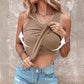 💥LAST DAY SALE 50% OFF🍃💖Round Neck Built-in Bra Ribbed Tank Top