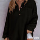 💖2026 Autumn’s Sale 70% OFF✨🍂Women’s Oversized Waffle Shirts Tops Button V Neck Long Sleeve Blouses