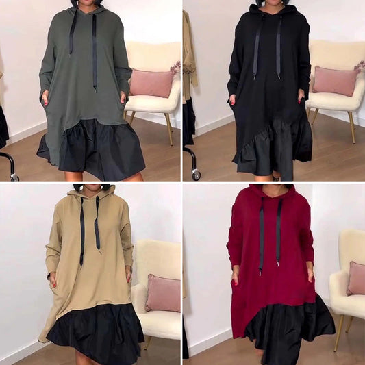 🔥Black Friday Sale 49% OFF🔥Women’s Trendy Casual Loose Fit Hooded Dress