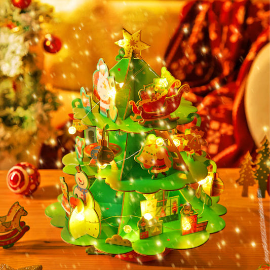 🔥Christmas Hot Sale 49%❤️‍🔥Christmas Rotating Music 3D Puzzle & Craft Wreath