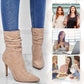 💖Limited Sale 50% OFF💖💥Fabric material upgrade-Women's Pointed Toe High Heel Short Boots