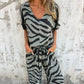 🎁2026 New Arrivals 70% OFF💥Women's Zebra Print V-Neck Top & Pants Two-Piece Set