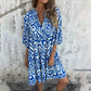 💥Last Day Special Sale Only￡13.99!!!💃V-Neck Printed Three-Quarter Sleeve Dress
