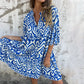 💥Last Day Special Sale Only￡13.99!!!💃V-Neck Printed Three-Quarter Sleeve Dress