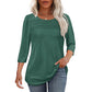 💥Hot Sales-49% OFF🔥Women’s Pleated Detail 3/4 Sleeve Casual T-Shirt