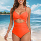 🏖️Last Day Special Sale 49% OFF🩱Women's Solid Ribbed Cutout-Front Shaping Swimsuit👙
