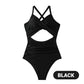 🏖️Last Day Special Sale 49% OFF🩱Women's Solid Ribbed Cutout-Front Shaping Swimsuit👙