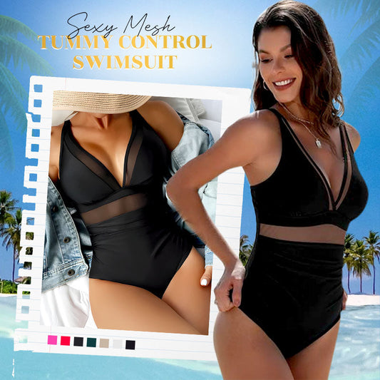 💥Last Day Special Sale 54% OFF🩱Sexy Mesh Tummy Control Swimsuit