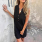 🎉Last Day Promotion 50% OFF💃💖Women's Sleeveless Button Pocket V-Neck Dress