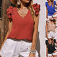 🌸Last Day Promotion 50% OFF🌟V-Neck Ruffle Sleeveless Stretch Top