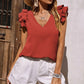 🌸Last Day Promotion 50% OFF🌟V-Neck Ruffle Sleeveless Stretch Top