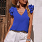🌸Last Day Promotion 50% OFF🌟V-Neck Ruffle Sleeveless Stretch Top