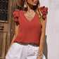🌸Last Day Promotion 50% OFF🌟V-Neck Ruffle Sleeveless Stretch Top