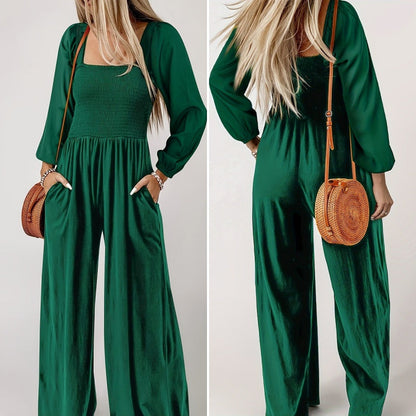 🎉🛍️Hot Promotion 50% OFF💃2025 New Women's Casual Long Sleeve Wide Leg Pants Jumpsuit