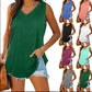 🔥BUY 3 PAY 2 (CODE: LUCKY)🔥Women's Sleeveless V-Neck Slimming Loose Fit Casual Tank Top T-Shirt