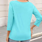 🍂Autumn Sales 49% OFF💐Women's 3/4 Sleeve V Neck Solid Color Top