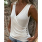 💥Last Day Special Sale 49% OFF👚Button Cross V-Neck Tank Top