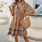💕Last Day Promotion 49% OFF👗Women’s Flower Print V Neck Short Sleeve Mini Dress