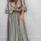 🎉Spring Specials Sale 50% OFF💃Women's Satin Ruffle High Waist Maxi Dress