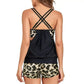 🏖️🩱2026 Hot Sale 49% OFF🌼Sexy Leopard Cross Back Two-Piece Tankini Swimsuit