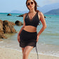 🩱2026 HOIT SALE 50% OFF🌊Women’s High Waisted Tummy Control Mesh Sarong Wraps Bathing Suit Bikini Set