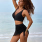 🩱2026 HOIT SALE 50% OFF🌊Women’s High Waisted Tummy Control Mesh Sarong Wraps Bathing Suit Bikini Set
