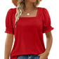 💕Hot Promotion 50% OFF🍃Women's Casual Square Neck Smocked Sleeve T-Shirt