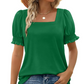 💕Hot Promotion 50% OFF🍃Women's Casual Square Neck Smocked Sleeve T-Shirt