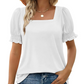 💕Hot Promotion 50% OFF🍃Women's Casual Square Neck Smocked Sleeve T-Shirt