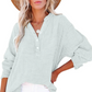 🔥Last Day Sale 50%💖Women’s Casual Gauze Button Neck Long Sleeve Blouse