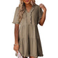 🔥Hot Sale 70% OFF🌈Women's V Neck Ruffle Casual A-Line Flowy Swing Shift Dress