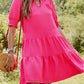 🔥2026 Summer Hot Sale 49% OFF🌈Women’s Lapel Collared V Neck Mid Sleeved Pleated Dress