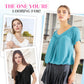 💖LAST DAY SALE 50% OFF💷✨Women's Casual Pleated V-Neck Short-Sleeve Top🌷-Loose Fit & Comfortable Shirring Top