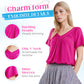 💖LAST DAY SALE 50% OFF💷✨Women's Casual Pleated V-Neck Short-Sleeve Top🌷-Loose Fit & Comfortable Shirring Top