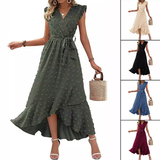 🎉2025 New Products Hot Sale✨Women's Fashion V-Neck Ruffle Dress
