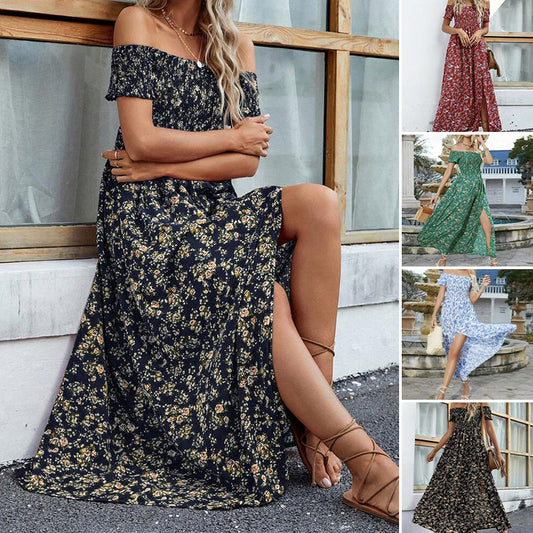 💖👗Limited Sale 50% OFF🌹Women's Elegant Floral Off-Shoulder Dress