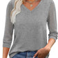 🏆Last Day Special Price ￡10.99!!🔥Women's Casual V-Neck Lace 3/4 Length Sleeve Top