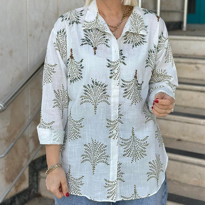 ⏰Early Autumn Sales 49% OFF🍂🍁Women's Casual Botanical Print Shirt✨