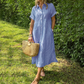 🔥LAST DAY SALE 49% OFF💃Women's Loose Midi Striped Shirt Dress with Pockets