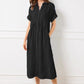 🔥LAST DAY SALE 49% OFF💃Women's Loose Midi Striped Shirt Dress with Pockets