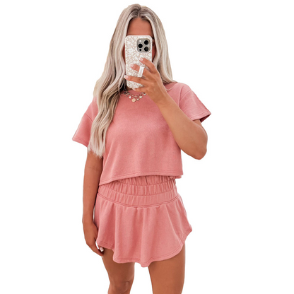 ❤️‍🔥2025 Summer Sale 49% OFF🌷🛍️Casual T-shirt × skirt two-piece set, casual and chic one-click get!