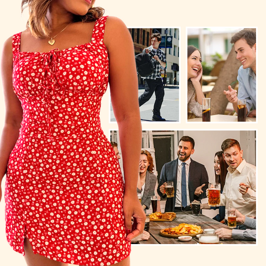 💥Last Day 49% OFF! ✈️Floral Print Spaghetti Strap Mini Dress