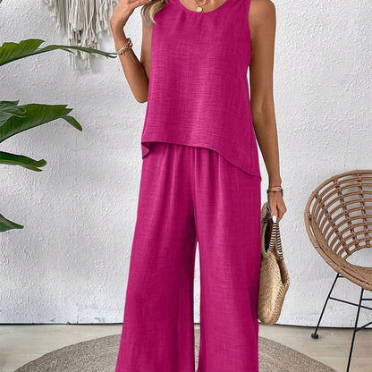✨2025 New Arrivals 49% OFF✨Sleeveless Top & Wide-Leg Pants Set