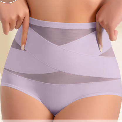 🌸Last Day-Buy 1 Get 3 Free✨4-Pack Cross-Waist Mesh Women's Thong Pants, 👍Soft Breathable High Waist, Comfortable Non-Squeezing