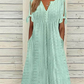 ⏰Last Day Sale 49% Off💃Women's Elegant V-Neck Hollow-Out Solid Dress
