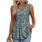 🌞HOT SALE 49% OFF👚Women's Print Flowy Sleeveless V Neck Peplum Tank Tops