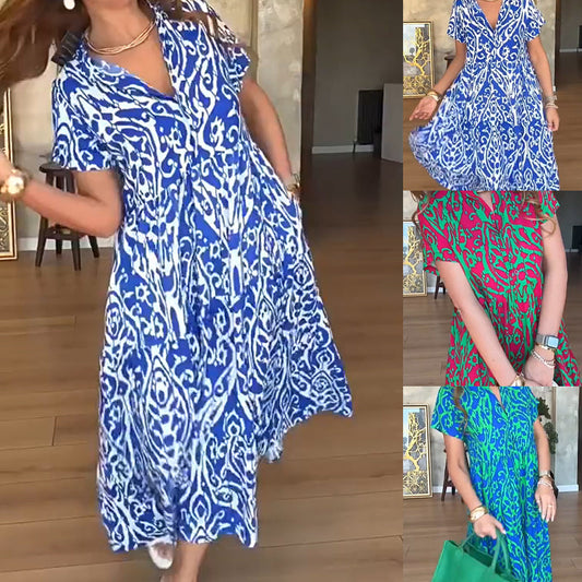 ⏳Time-limited Special 49% OFF⏰Women's Casual Print A-Line Long Dress