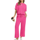🌸Hot Sale 50% OFF💖Women’s Summer Oversized Wide Leg Crop Pants Two Piece Outfits Set